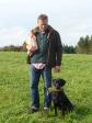Our very good friend, Mr. Bernd Albrecht and his lovely young Labrador Retriever Bitch, Bayard Von Den Hochangern aka "Brizzer" receives a 1. Prize and becomes the best dog on the day in novice class at the cold game test here at Fuenen in August 2012. <span id="copyright">&copy;Ravensbank Labrador Retrievers</span>